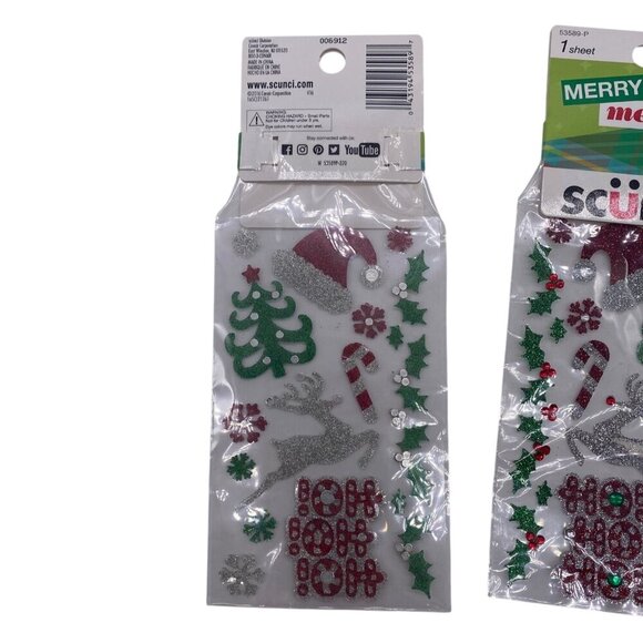 Lot of 3 Scunci U Got This Christmas Stickers 53589P Glittery Holiday Designs - Picture 7 of 7